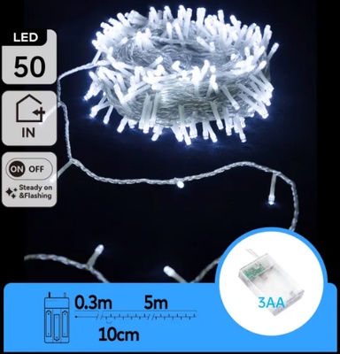 Tira Luz Navidad a Pilas 0,3m+ 5m